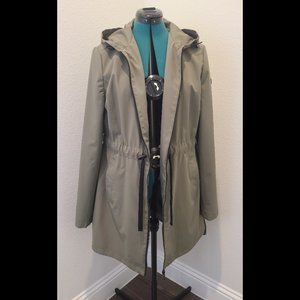 Sam Edelman Olive Green Rain Jacket Windbreaker Trench Womens Large